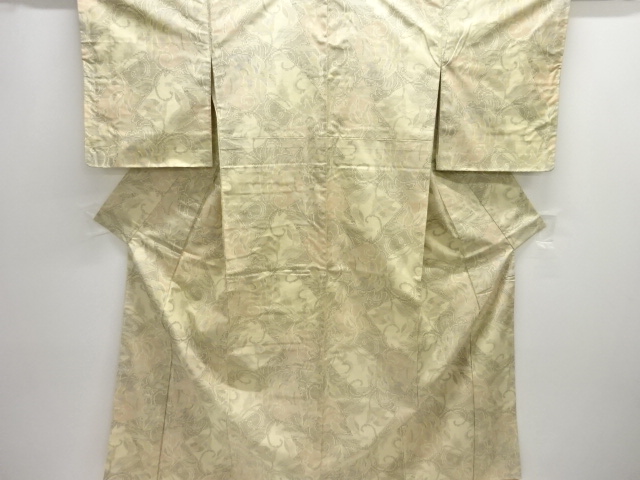 JAPANESE KIMONO / OMESHI / NISHIJIN-ORI / UNUSED / WOVEN FLOWER ARABESQUE